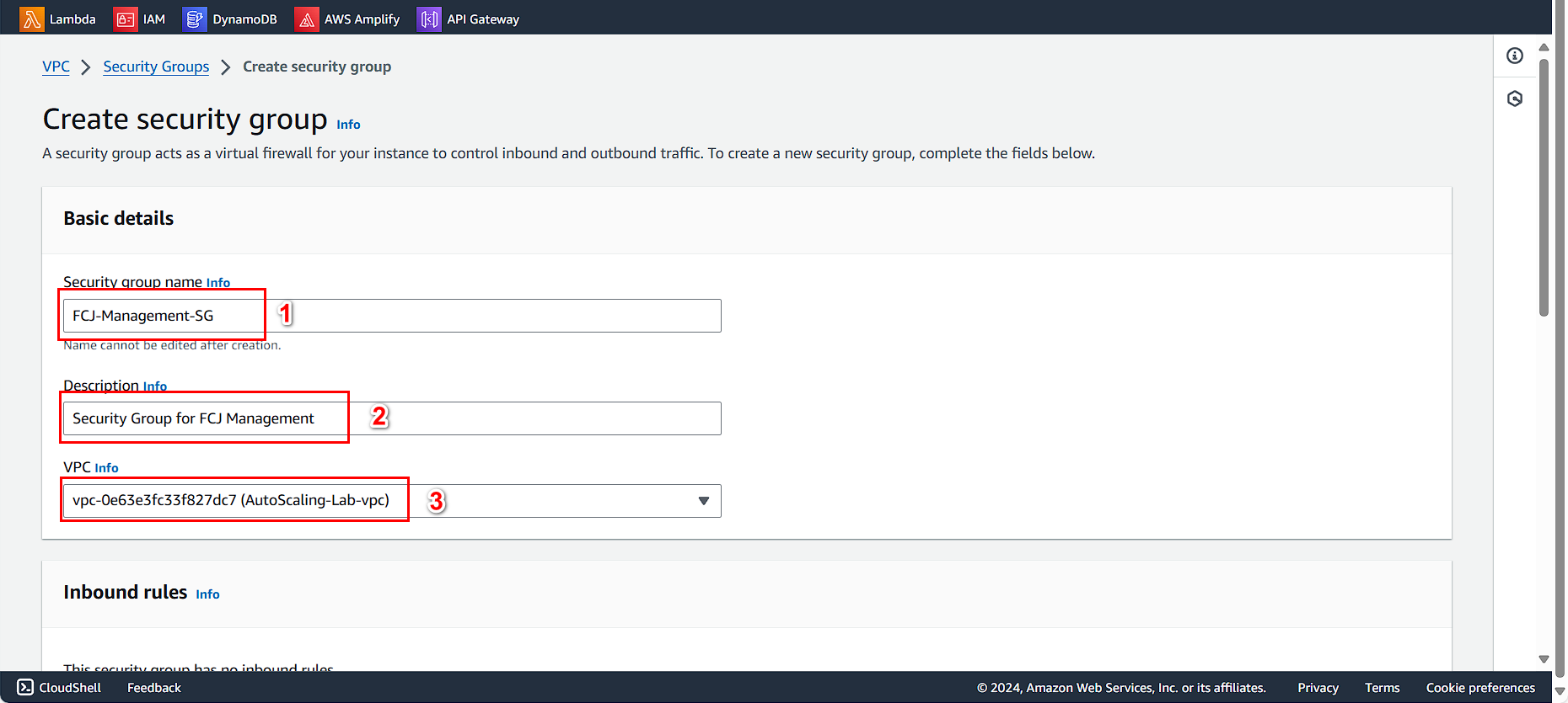 Security Group Basic Configuration
