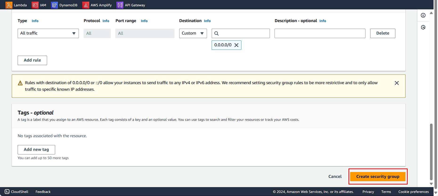 Security Group Outbound Rules