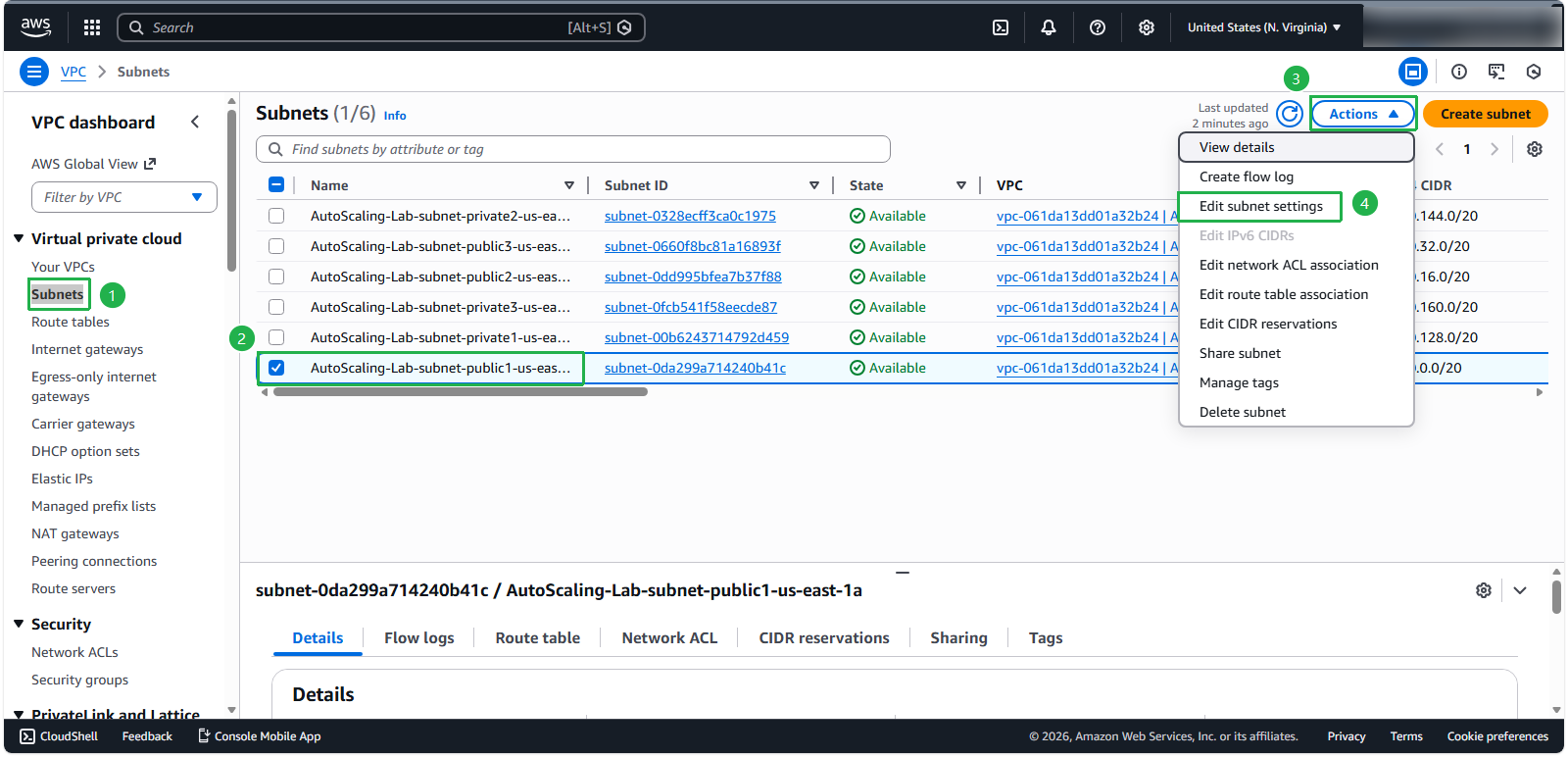 Edit Subnet Settings