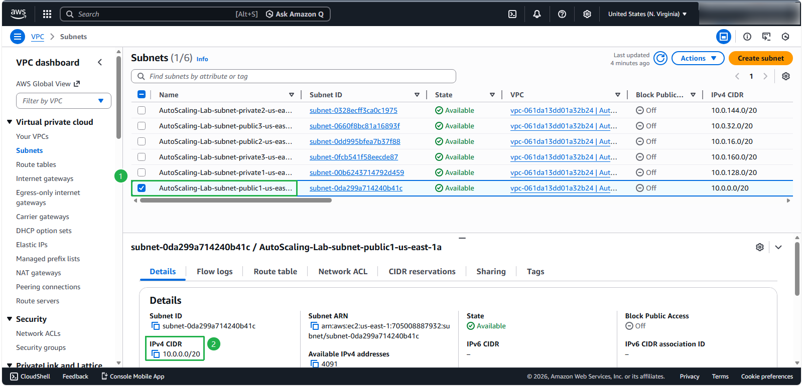 Verify Subnet Configuration