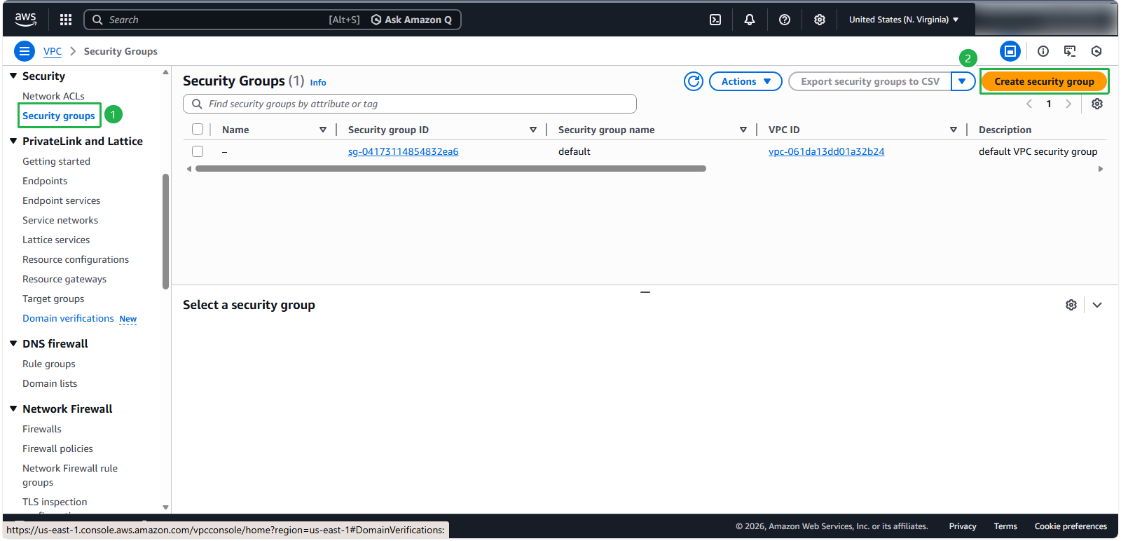 Create Security Group