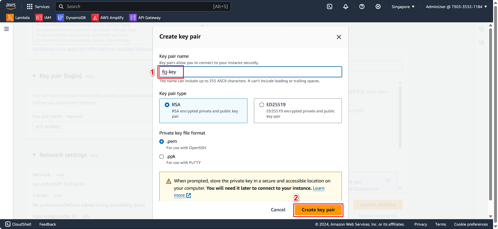 Key Pair Configuration