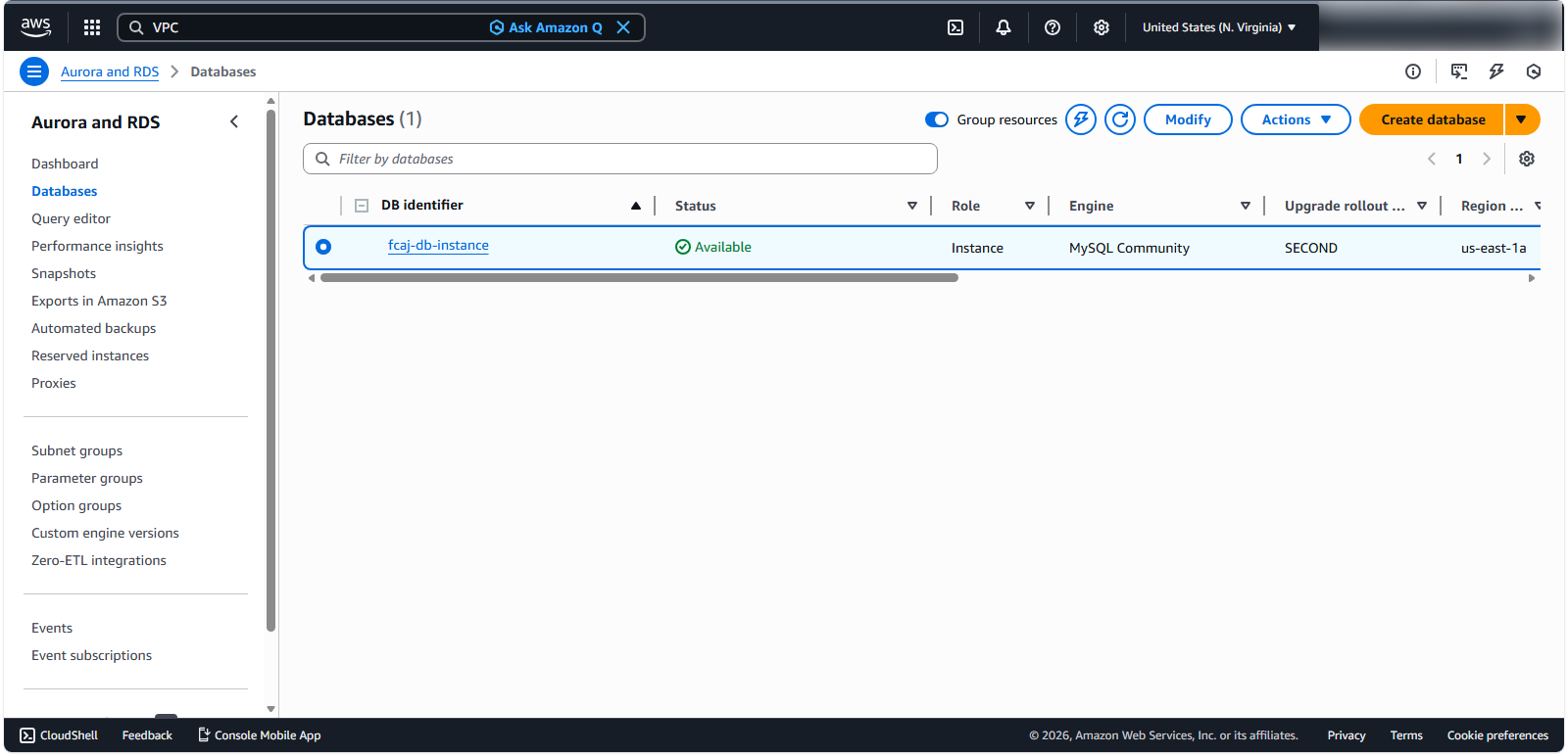 Database Created Successfully