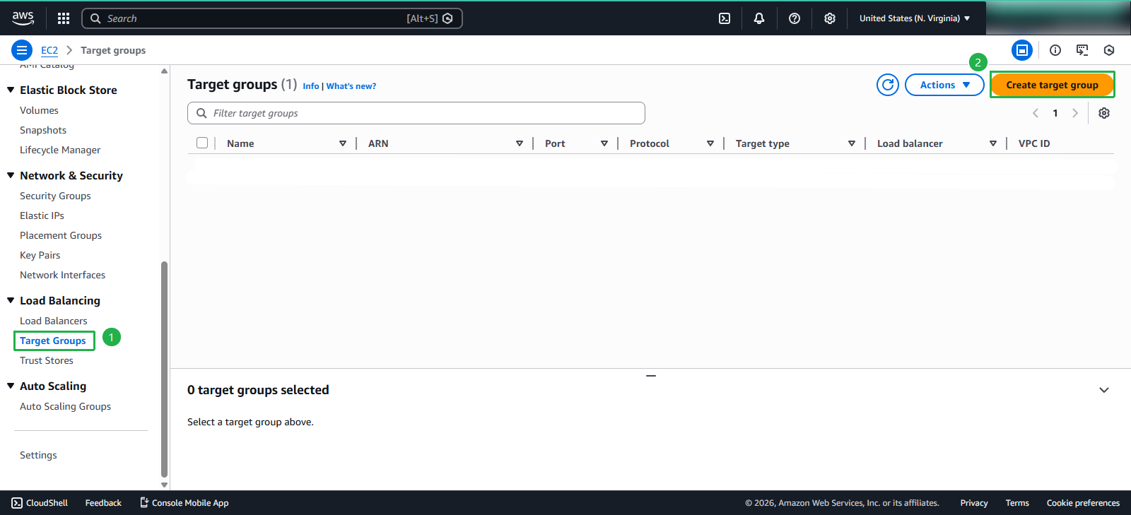 Target Group Creation Interface