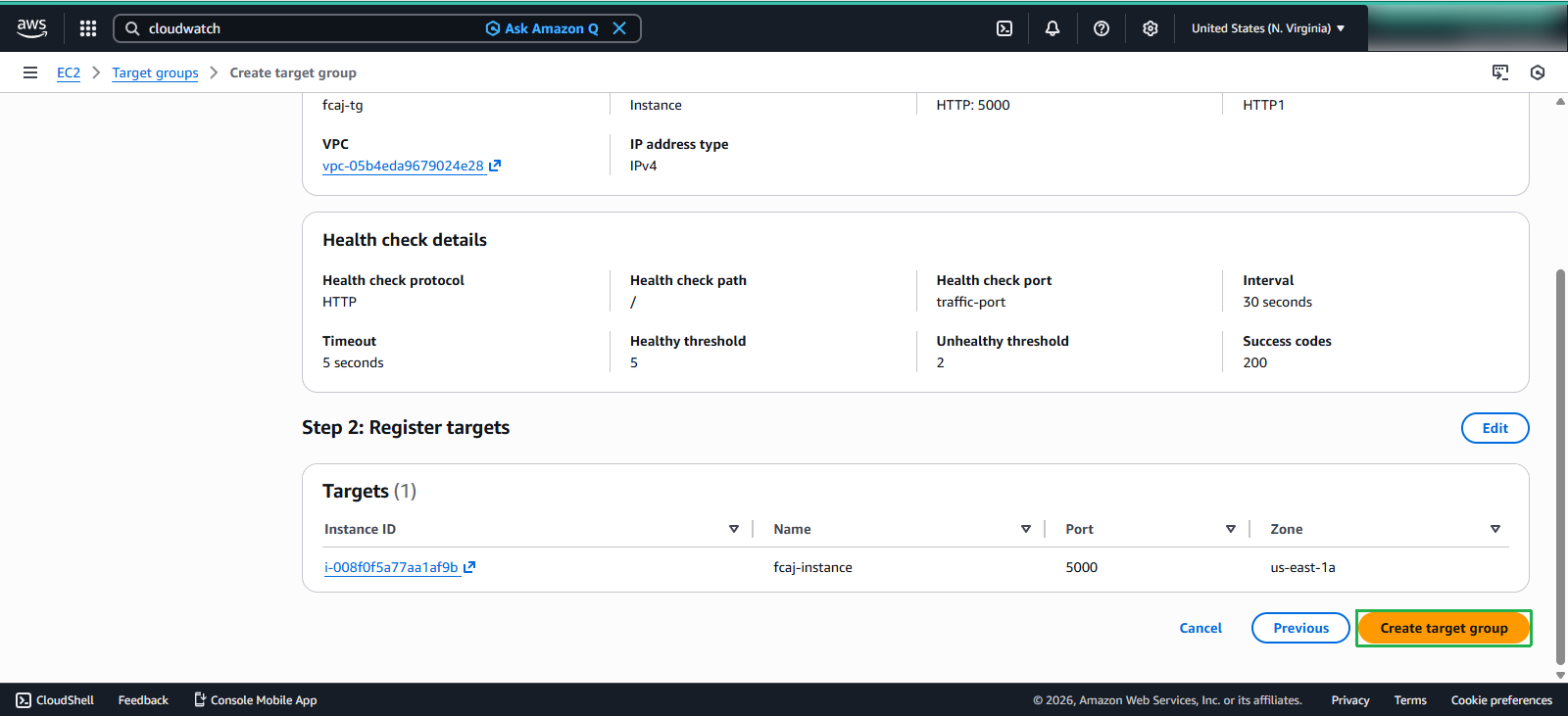 Finalizing Target Group Creation