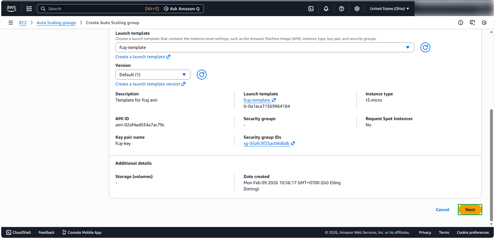 Launch Template Configuration