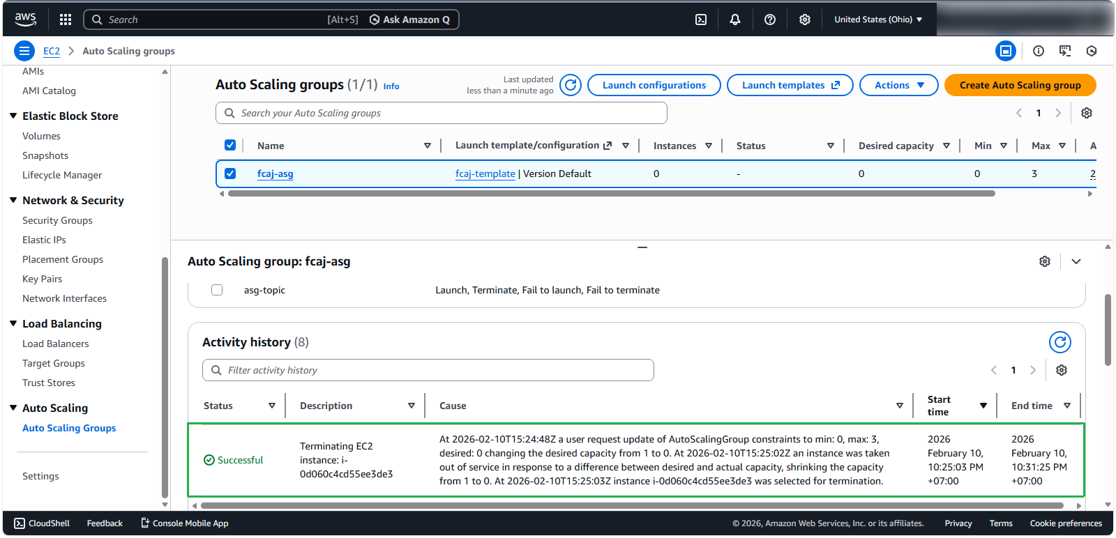 Scaling Down Configuration