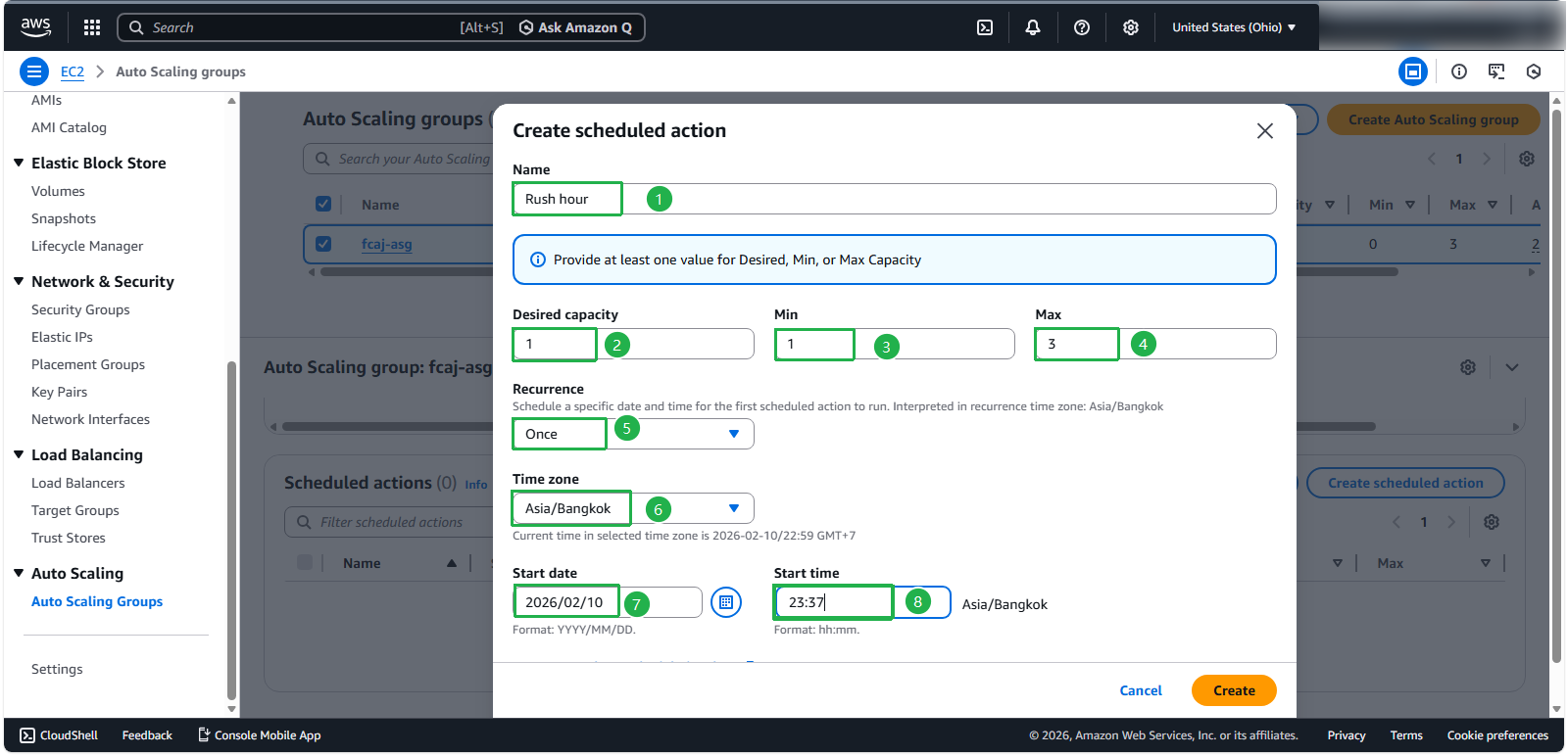 Scheduled Action Created