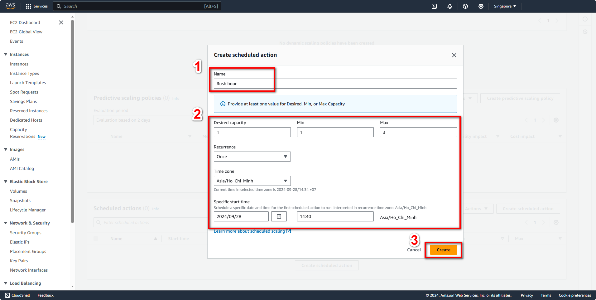 Scheduled Action Configuration