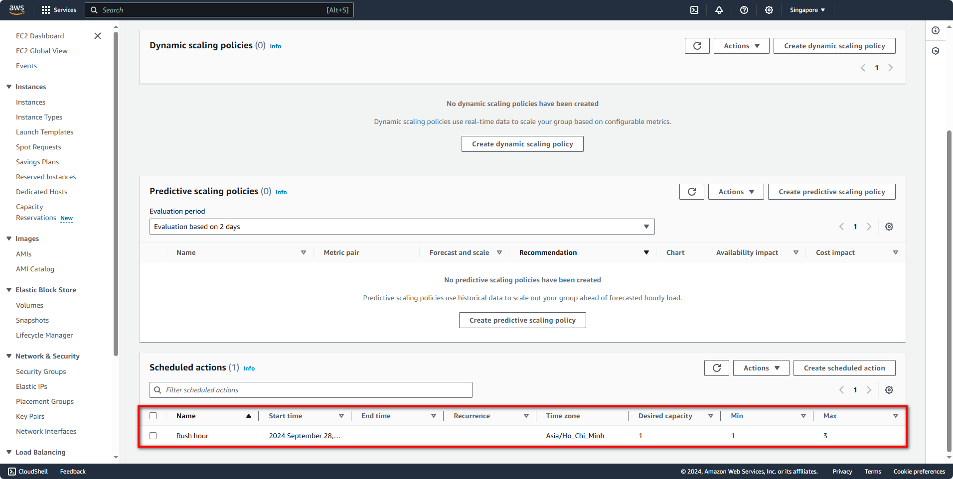 Scheduled Action Created