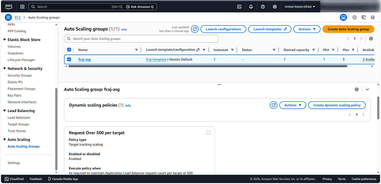 Dynamic Scaling Policy Created