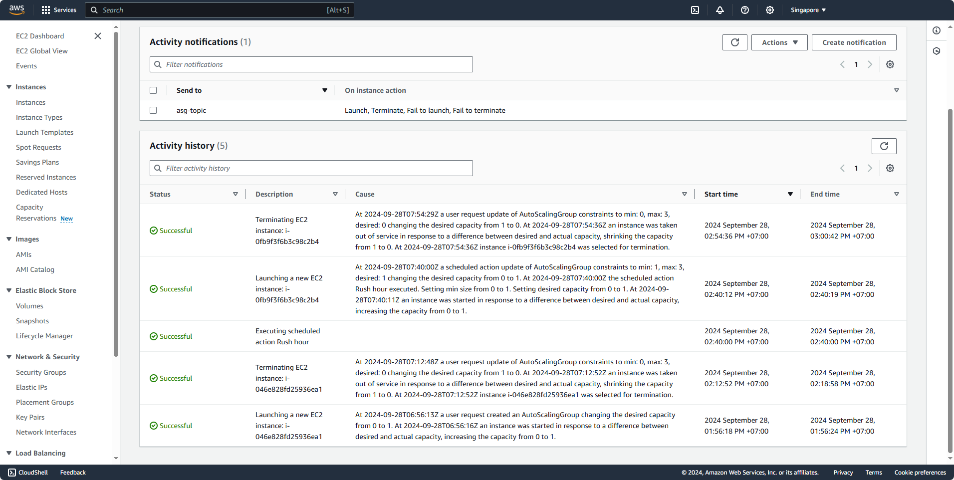Instance Termination Confirmation
